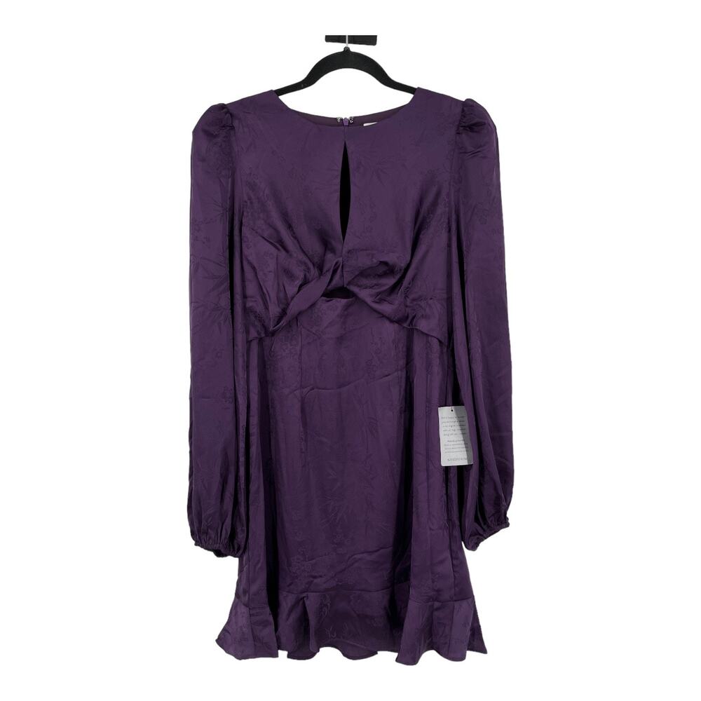 Astr the Label front twist long sleeve purple Medium M